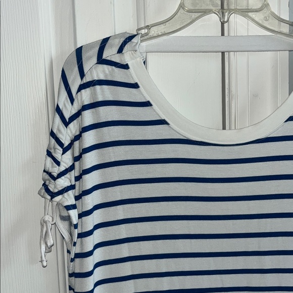 Tribal Jeans Blue and White Striped Dress Size M NWt - Picture 2 of 8